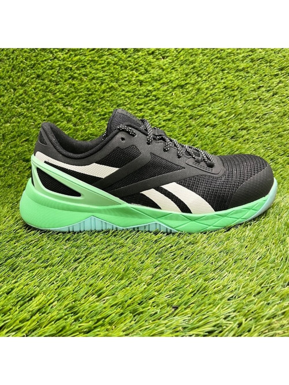 Reebok Nanoflex TR Womens Size 10D Black Green Composite Toe Safety Work Shoes